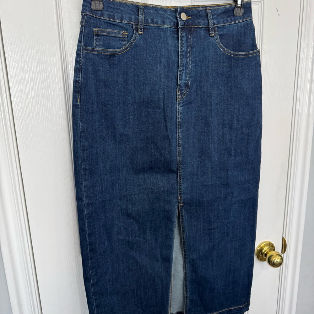 bagatelle Deep Blue Straight-Leg Denim Skirt